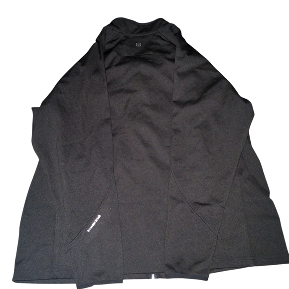 Black Lightweight Shirt Jacket with Collared Neckline - Picture 2 of 4